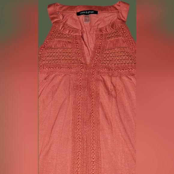 Cable & Gauge Womens Boho Crochet W/Lace Sleeveless HalterTop Sz. SM - Picture 2 of 4